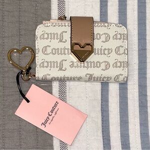 NWT Juicy Couture Pecan White Modern Chic Tab Card Wallet